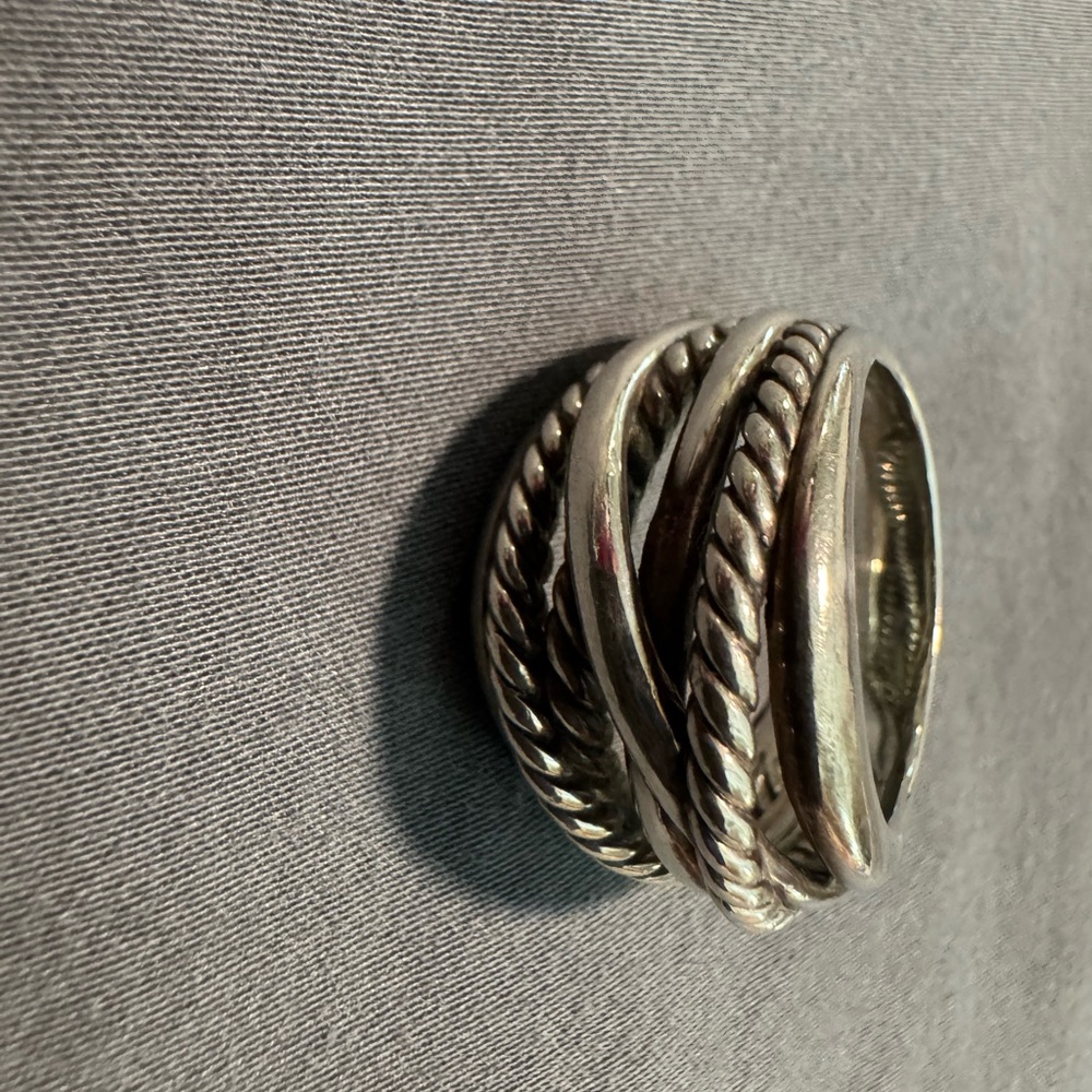 David Yurman Silver Twisted Band Ring